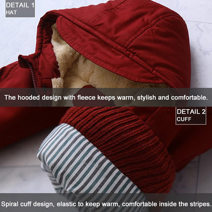 Winter Jacket for Boys and Girls, Warm Hoodie Outfits, Thick Coat, Baby Winter Coats