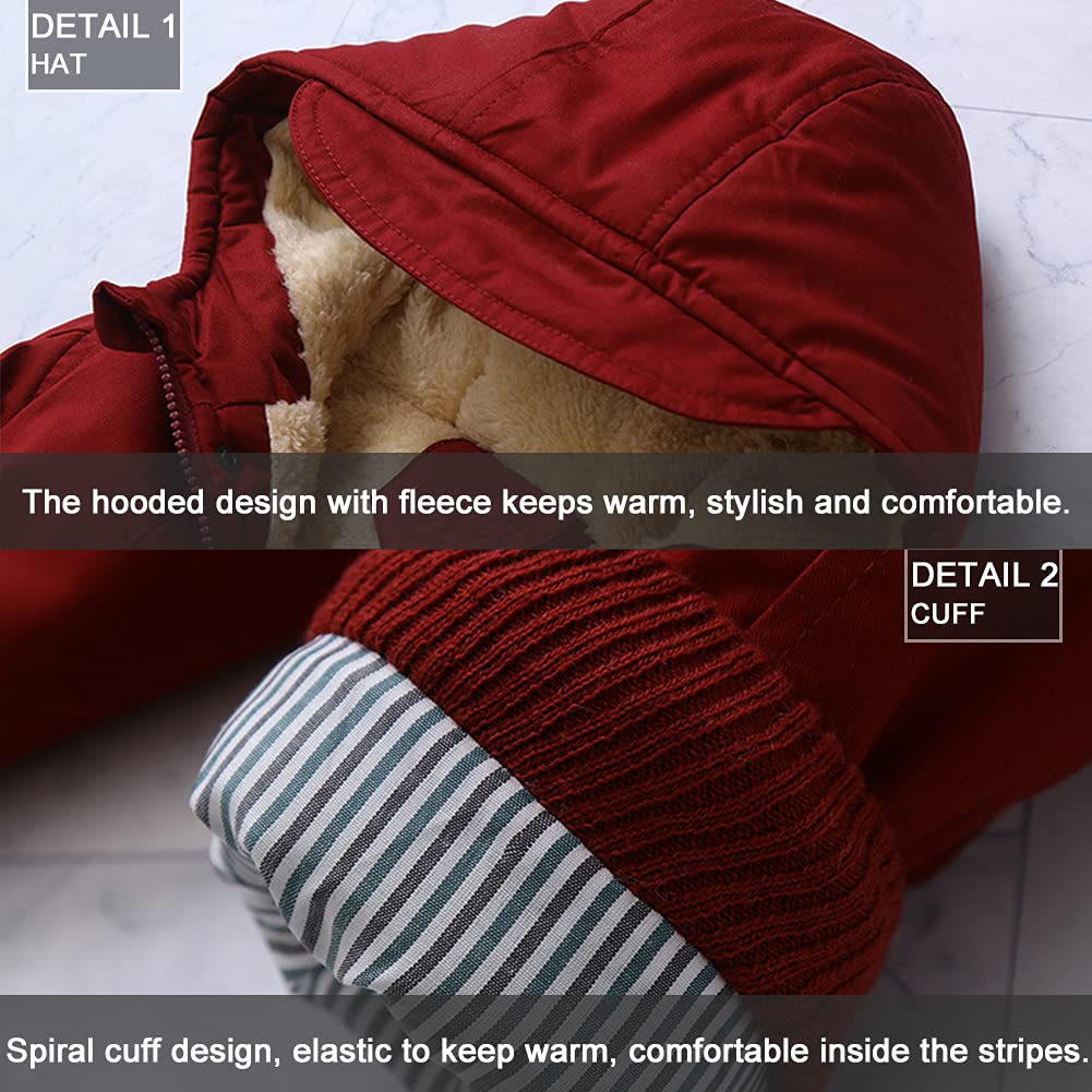 Winter Jacket for Boys and Girls, Warm Hoodie Outfits, Thick Coat, Baby Winter Coats