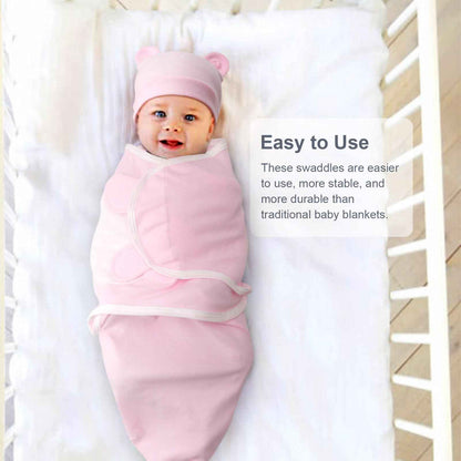 DRESHOW Neugeborene Swaddle Decke Hut Set Baby Gedruckt Swaddles Säugling Einstellbar Schlafsack für 0-3 Monate Mädchen Jungen