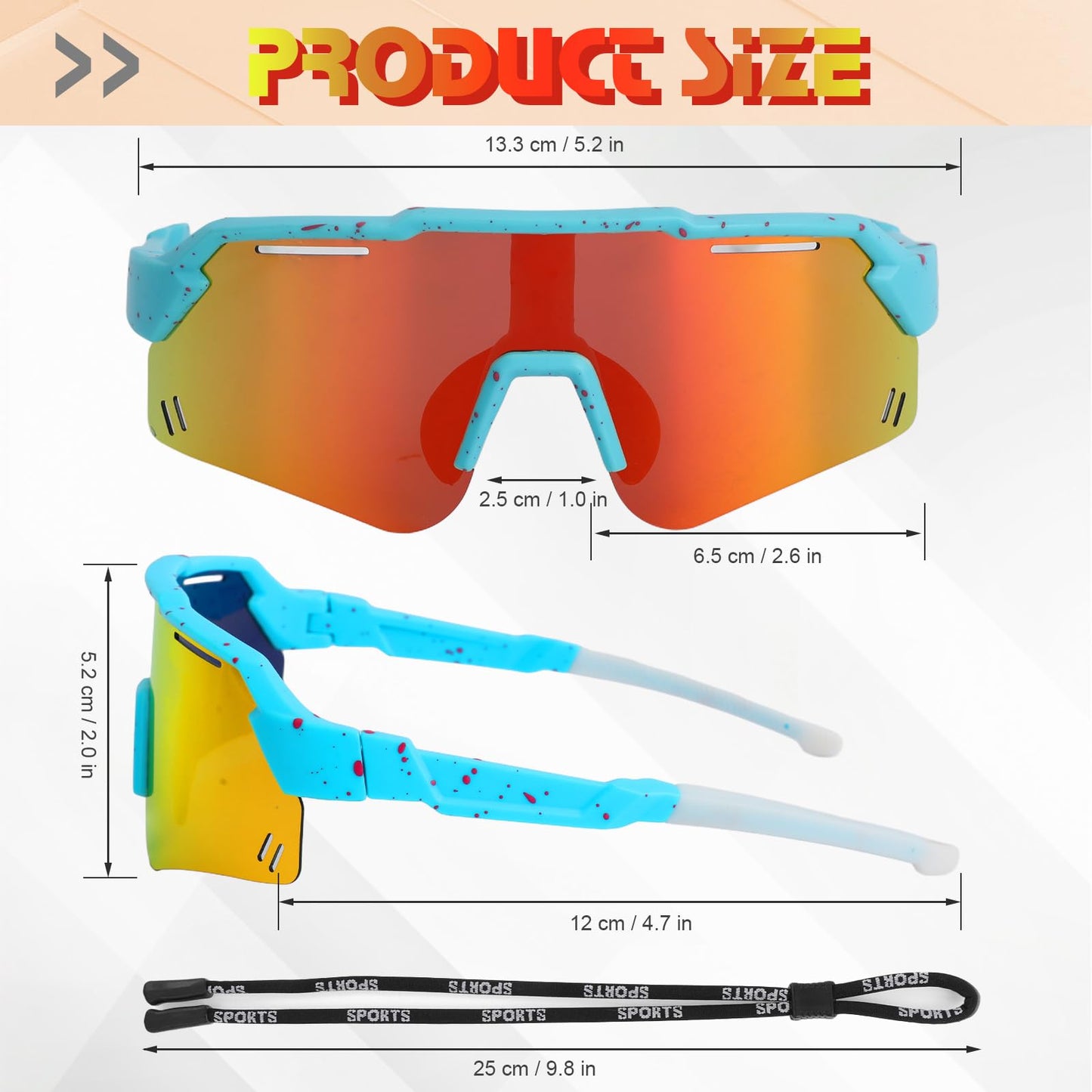 Beipegin Sonnenbrille Kinder Polarisierte UV400 Schutz Jugendliche Fahrradbrille Sportbrille Schnelle Brille Sonnenstrahlen Radfahren Sonnenbrillen für Teens Jungen Mädchen