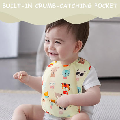 HOTUT Dirt-resistant baby bibs washable, baby bibs waterproof, baby eating bibs, baby bibs waterproof for eating, unisex baby bibs odor-resistant 