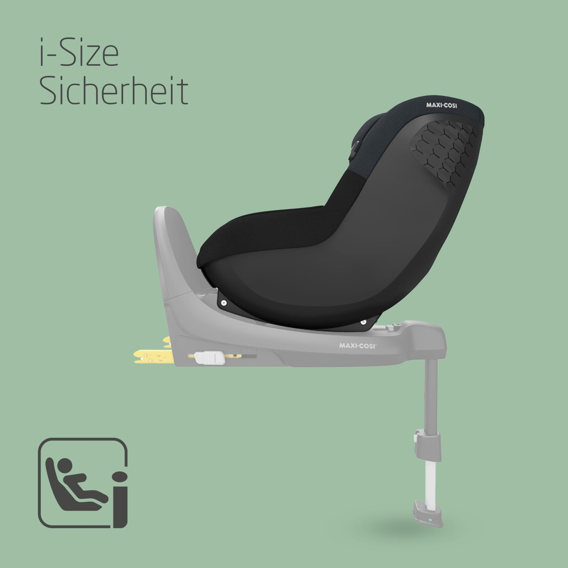 Maxi-Cosi Pebble i-Size, Babyschale, 0–15 Monate, 0–13 kg, 40–83 cm, leichter i-Size Kindersitz, Click&Go-Installation, G-CELL Seitenaufprallschutz, Sitzverkleinerer, Tonal Black - Meloni2