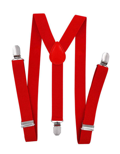 axy HTK25-1 Children's Boys Braces Y Shape Wide 2.5 cm with 3 Strong Clips Can be Combined with Bow Tie Plain Colours