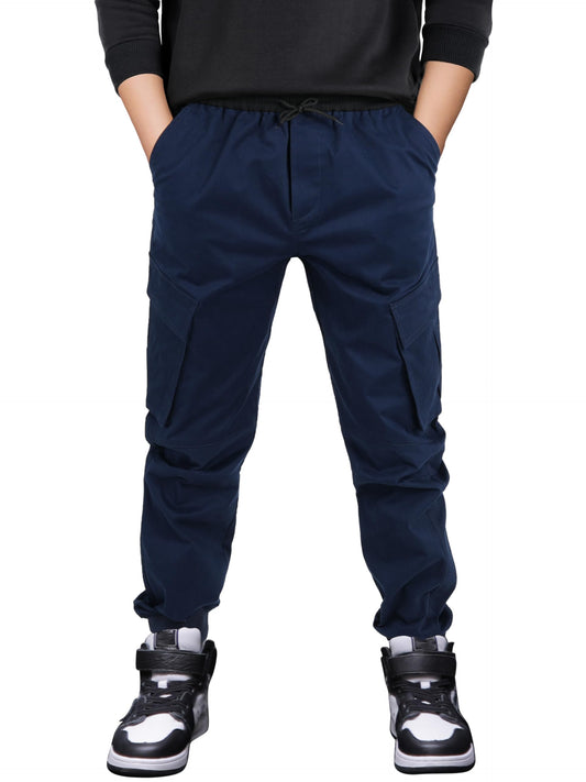 CAMLAKEE Jungen Jogger Hose aus Twil Cargohose mit elastischem Bund