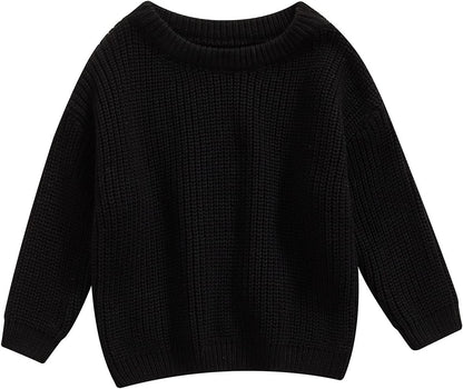 L&ieserram Baby Mädchen Jungen Gestrickt Pullover Jumper Neugeborenen Kinder Langarm Strickpullover Einfarbige Pulli Kleinkinder Kleidung Outfit Knitted Sweater 0-5 Jahre