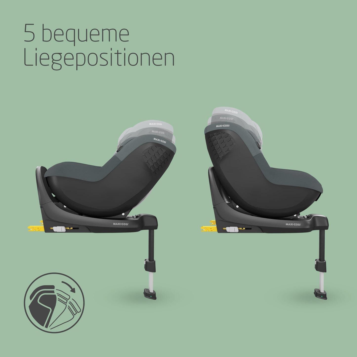 Maxi-Cosi Pebble i-Size, Babyschale, 0–15 Monate, 0–13 kg, 40–83 cm, leichter i-Size Kindersitz, Click&Go-Installation, G-CELL Seitenaufprallschutz, Sitzverkleinerer, Tonal Black - Meloni2