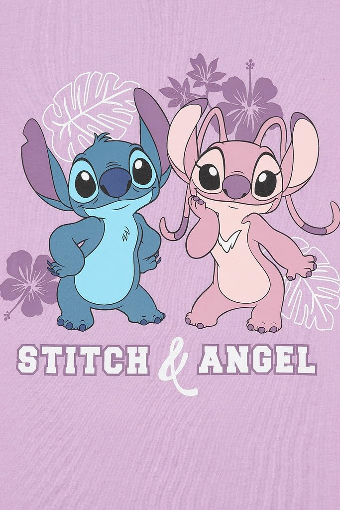 Disney Mädchen 3er-Pack Lilo und Stitch T-Shirts Kinder Angel Sommertop Kurzarm-T-Shirts