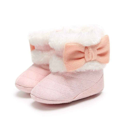 LACOFIA Baby Girls Soft Sole Winter Boots Toddler Warm Fleece Slippers Crawling Shoes