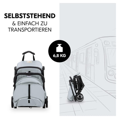 hauck Travel N Care, Dark Olive - Reise Buggy für Kinder ab Geburt bis 22 kg - mit Liegefunktion - Leicht 6,9 kg & Kompakt - Klein Zusammenklappbar - UPF 50+ - EVA Räder - Korb bis 3 kg
