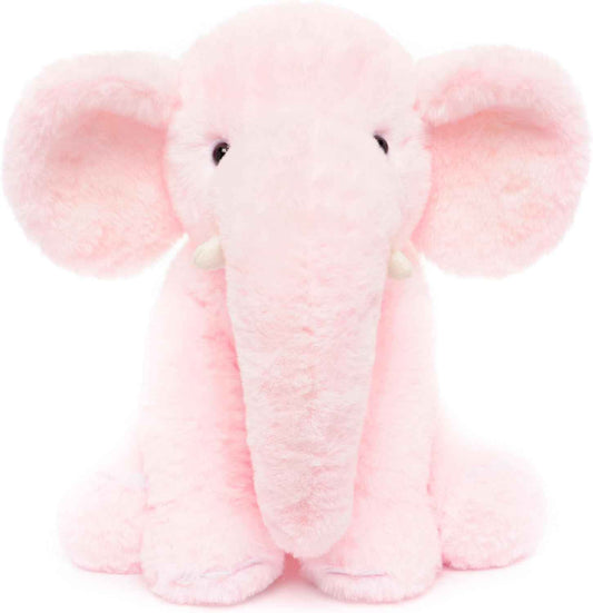WEIGEDU Plüsch Elefant 33 cm – Weiches rosa Kuscheltier mit großen Ohren & Langer Nase – Niedliches Stofftier für Kinder & Deko | Für Jungen, Mädchen, Kinder, Babyparty, Schlafzimmer, Weihnachten, Geburtstagsgeschenke