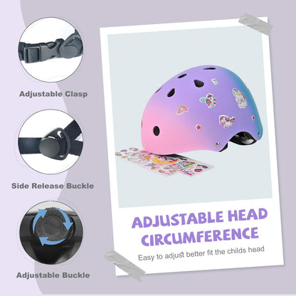 PIPIZHU Skater Helmet Bicycle Helmet for Children, Gradient Color, Boys and Girls, Safety and Lightweight Children's Helmet Skateboarding Helmet for Bicycle Skateboard Roller Skate Scooter BMX and Ride Helmet 