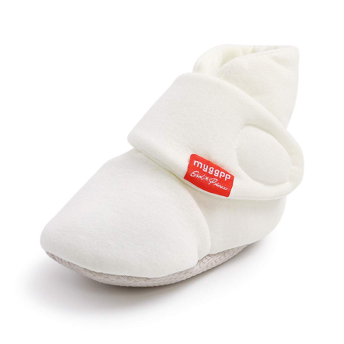 Edoton Infant Boys Girls Warm Slippers Winter White Cute Soft Cotton Unisex Non-Slip Baby Shoes for Christmas First Birthday Gift.