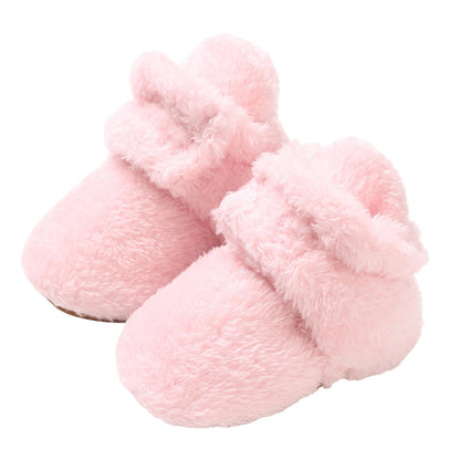 TMEOG Baby Winter Shoes Thermal Baby Shoes Crawling Shoes Fleece Baby Boots Non-Slip Warm Booties Baby Boots Lined Newborn Walk Shoes for Girls Boys 0-18 Months