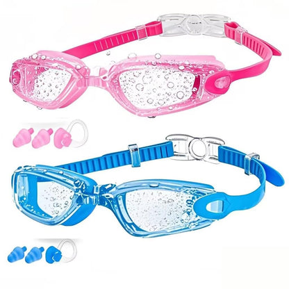 faliring Schwimmbrille Kinder, 2 Stück taucherbrille kinder Junior 3-15 Jahre, Gläsern Wassersport Schwimmbrillen Swimming Goggles Geschenke für Mädchen Jungen