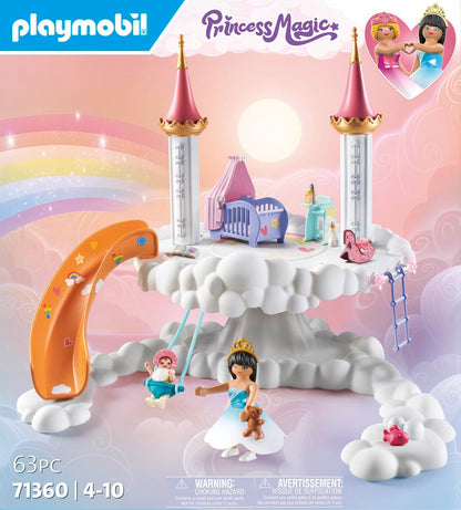 PLAYMOBIL Princess Magic 71360 Heavenly Baby Cloud, Magic Nursery in the Clouds, Includes Baby Cradle, Rocking Horse, Teddy Bear and More, Toy for Children from 4 Years