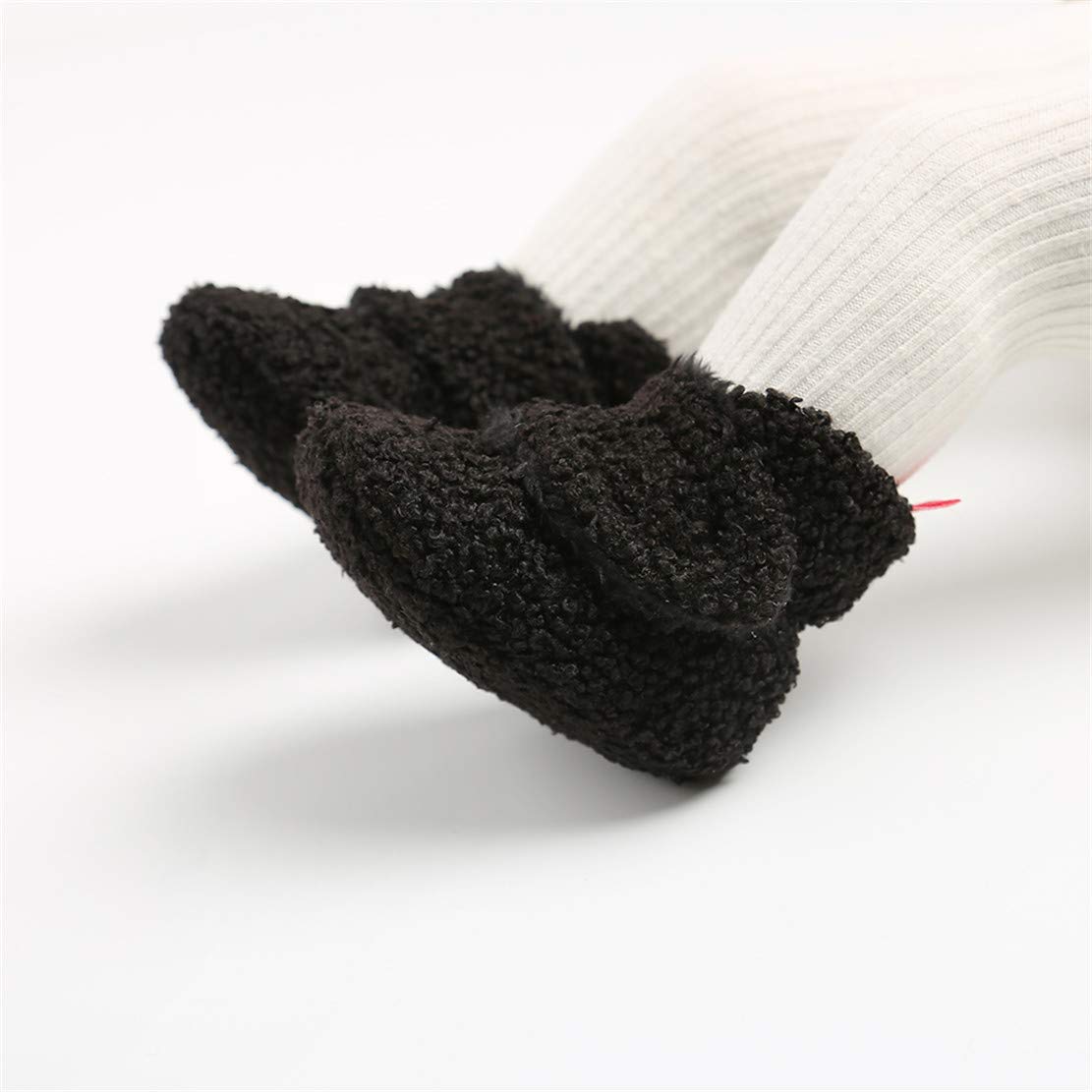 Edoton Infant Boys Girls Warm Slippers Winter White Cute Soft Cotton Unisex Non-Slip Baby Shoes for Christmas First Birthday Gift.