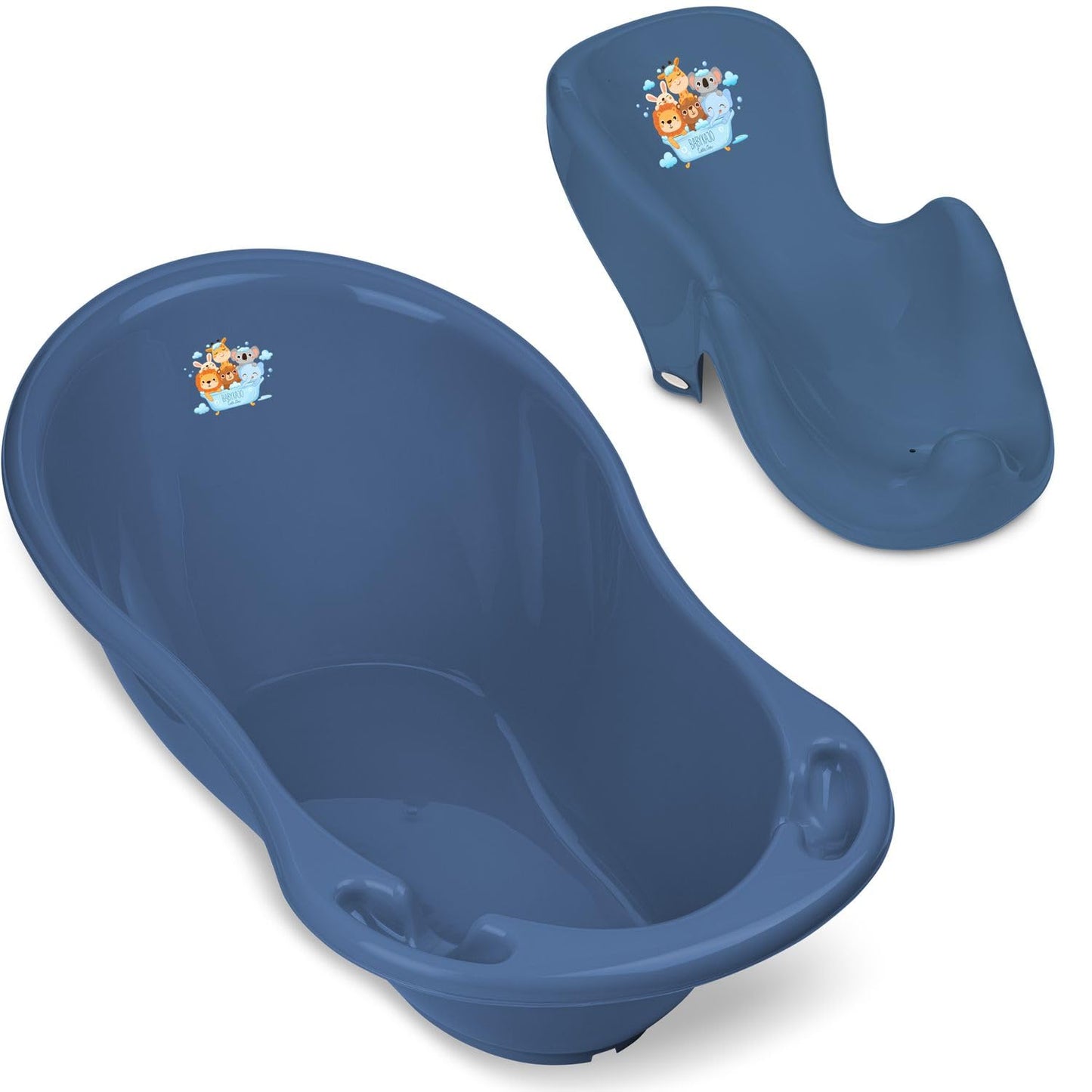 Baby Badewanne mit Gestell 4 Set TÜV Rheinland zertifiziert! Babybadewannen + Baby Badewannensitz +Abfluss + Gestell - Babywanne mit Ständer! Baby Pflegeset für Neugeborene.