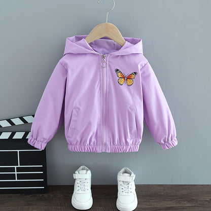Amur Leopard Mädchen Übergangsjacke mit Kapuze Warm Windjacke Atmungsaktiv Kinder Outdoorjacke für Frühling Herbst