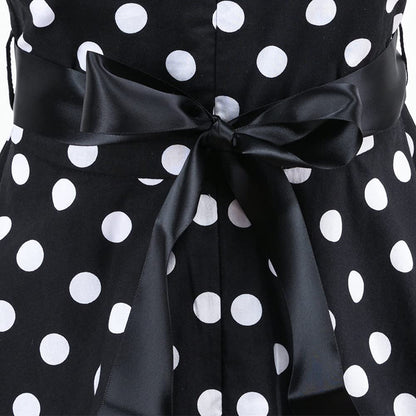 FYMNSI Girls Vintage 1950s Rockabilly Dress Party Dresses Retro Polka Dot Floral Pattern A-Line Party Dresses Pleated Skirt Knee Length for 4-12 Years 