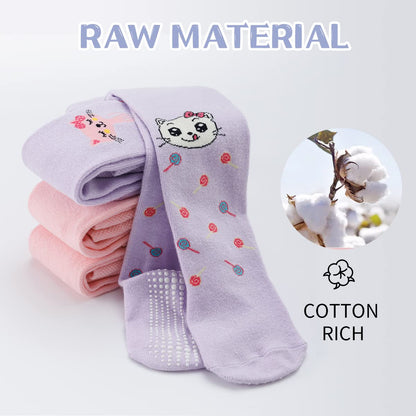Baby Girls' Tights Cotton Pink and Purple Baby Toddler Children Non-Slip Stopper Socks 