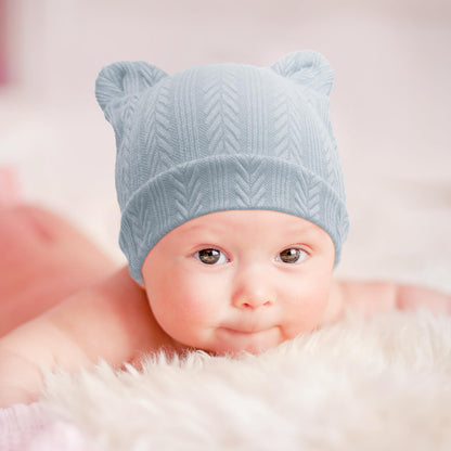 DRESHOW Newborn Baby Hat and Gloves Set Beanie Clothing Unisex Infant Hat Kindergarten Cap Baby Boys Girls 0-6 Months 