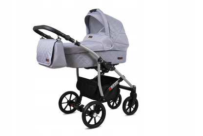 BabyLux® Bambimo Qbaro 3-in-1 Pushchair Set Including Baby Carrycot, Buggy Sports Seat, Car Seat - Car Seat - Pram Set - Combination Pram with Changing Bag, Rain Cover etc. 