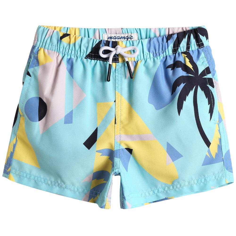 MaaMgic Badehose Jungen Sommer Badeshorts Schnelltrocknend Boardshorts mit Netzfutter Taschen und Verstellbarem Tunnelzug Urlaub Shorts