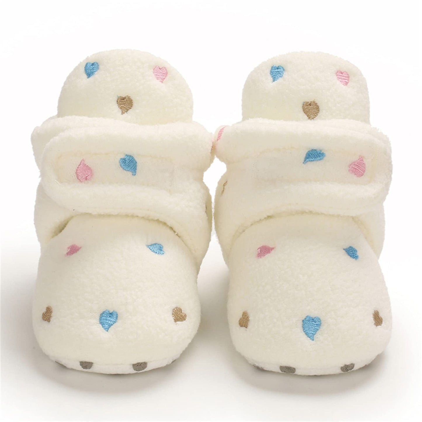 Newborn Warm Winter Booties, Organic Cotton Lining and Non-Slip Stripes, Booties, Sock Shoes for Winter with Soft Sole, Crawling Shoes, Size 0 - 18 Months, Baby Boys and Girls, Prewalker and Toddler Shoes