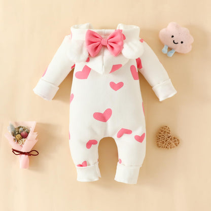 Baby Strampler Neugeborenen Herbst Winter Overall Kleinkind Tier Kostüm Overall mit Kapuze Langarm Bodysuit für Baby Mädchen Jungen Kuscheln