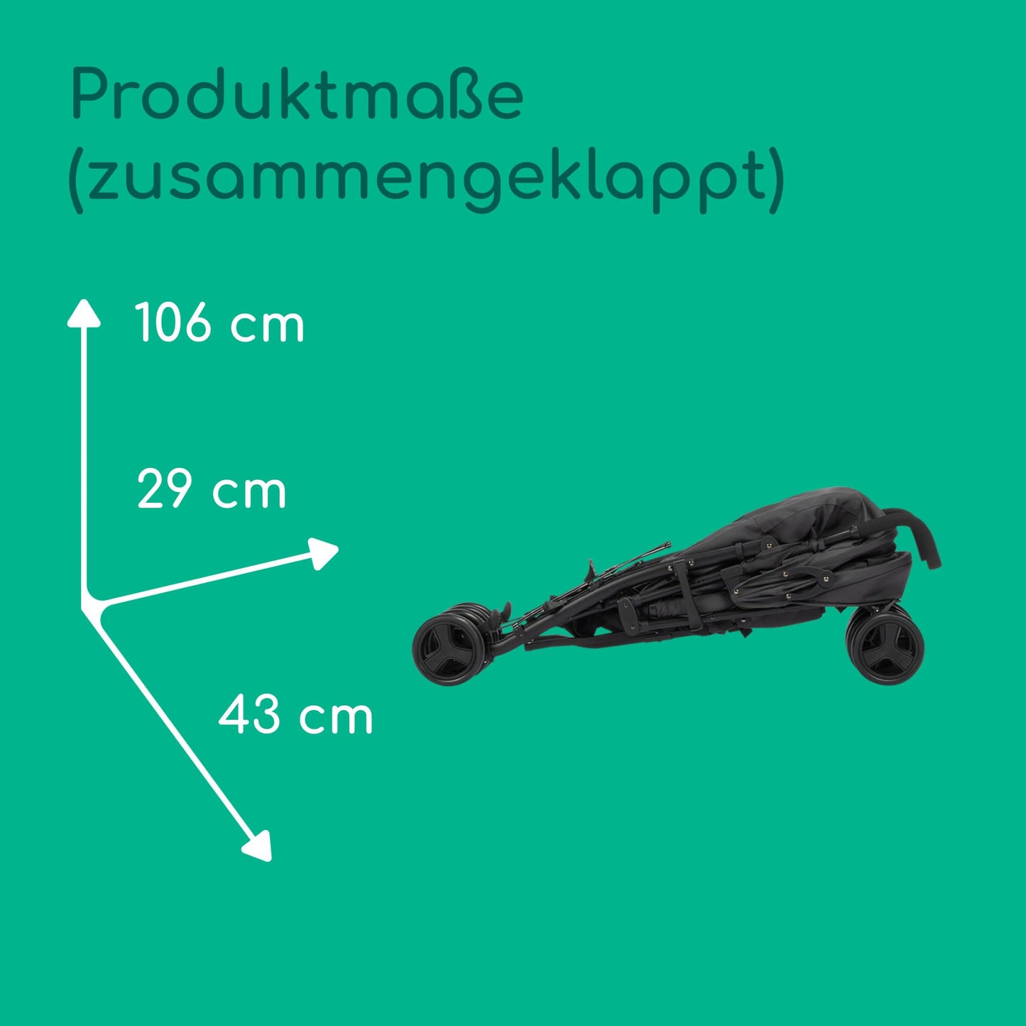 Bebeconfort Soko Superkompakter Kinderwagen, Bequem, Leichtgewich, Einfaches und Kompaktes Falten, 0 Monate bis 3,5 Jahre, 0-15 kg, Mineral Green