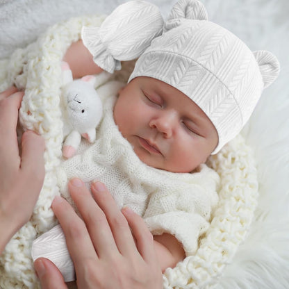 DRESHOW Neugeborenes Baby Mütze Hut und Handschuhe Set Beanie Bekleidung Unisex Infant Hut Kindergarten Mütze Baby Jungen Mädchen 0-6 Monate