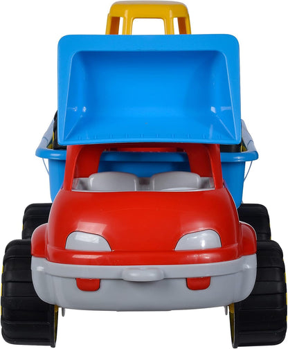 LKW Kipper mit Bagger, Sandspielzeug, 29cm/36cm, Reifen Softmaterial, ab 10 Monate