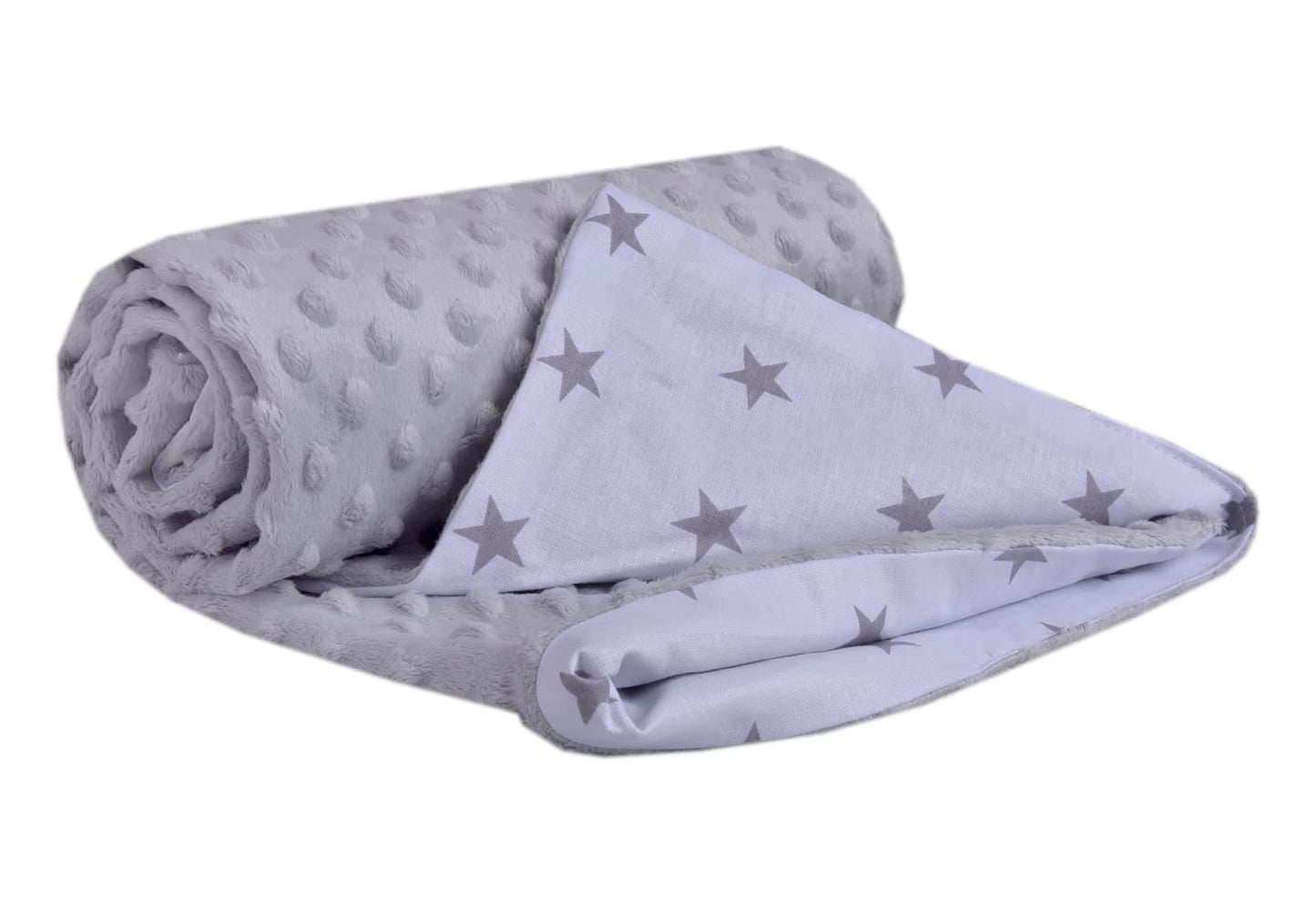 Medi Partners Babydecken Baby 100% Baumwolle Krabbeldecke Babydecke 75x100cm doppelseitig Kinderbett Minky Kuscheldecke Kinderwagen (REH mit grauem Minky)