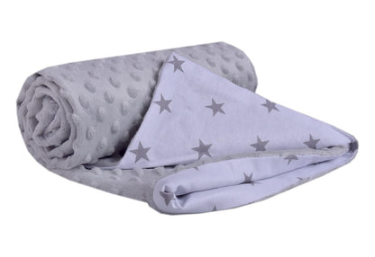 Medi Partners Babydecken Baby 100% Baumwolle Krabbeldecke Babydecke 75x100cm doppelseitig Kinderbett Minky Kuscheldecke Kinderwagen (REH mit grauem Minky)