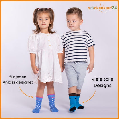10 Paar Kinder Socken Jungen & Mädchen Baumwolle Kindersocken