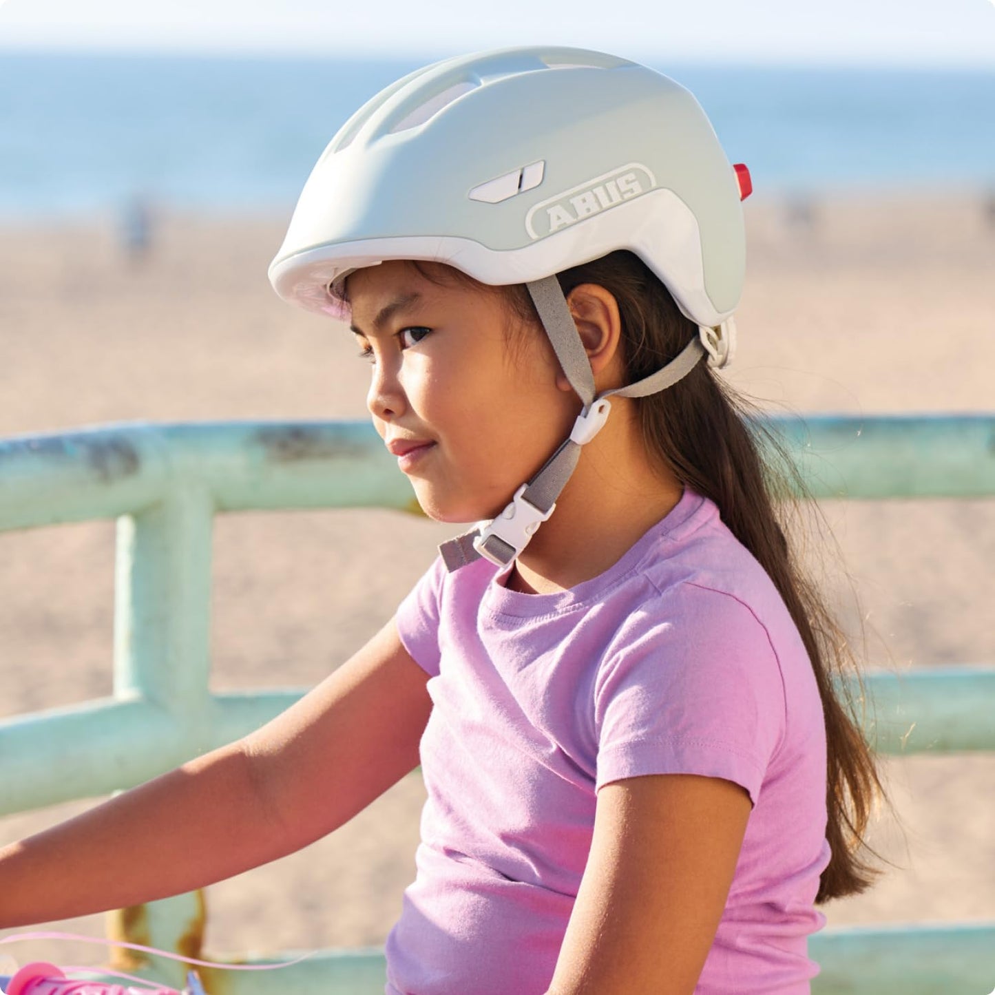 ABUS Kinderhelm Smiley 3.0 ACE LED - Fahrradhelm mit Licht