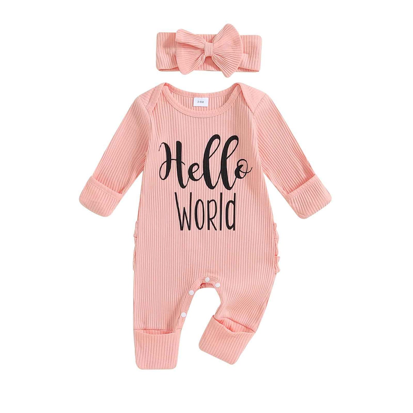 Geagodelia Baby Girl Romper + Headband Newborn Clothing Outfit Jumpsuit Baby Clothes Soft Baby Romper