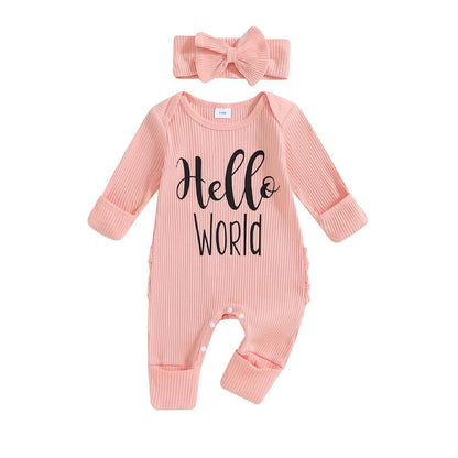 Geagodelia Baby Girl Romper + Headband Newborn Clothing Outfit Jumpsuit Baby Clothes Soft Baby Romper