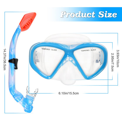 Schnorchelset Kinder - Taucherbrille Kinder mit Schnorchel Anti Leck Anti Fog HD Tauchmasken Dry Schnorchel für 4-13 Jahren Jungen Mädchen