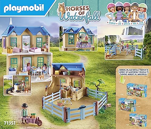 PLAYMOBIL Horses of Waterfall 71351 Waterfall Ranch, magisches Wasserfall-Paradies für Pferdefreunde, nachhaltiges Spielzeug für Kinder ab 5 Jahren