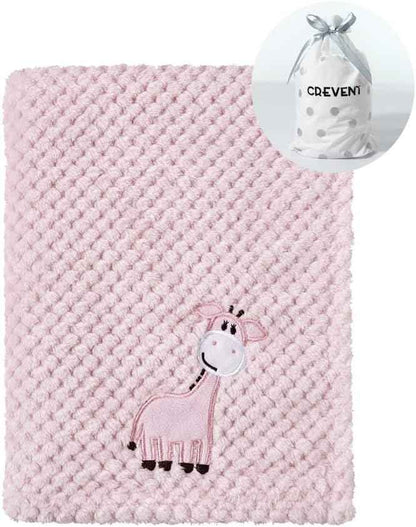 CREVENT Kleine Flauschige warme Baby-Überwurfdecke für Jungen, Kleinkinder, Kinderbett, Kinderwagen, 75 cm x 100 cm, graue Wolke