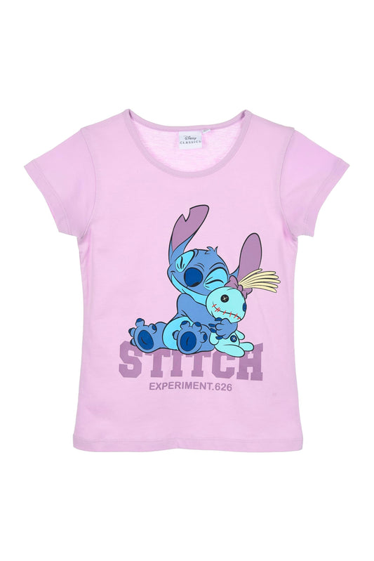 Disney Stitch Mädchen T-Shirt, Lilo&Stitch, Baumwolle, Kinder Shirt, Größe 98 bis 128, 3 bis 8 Jahre