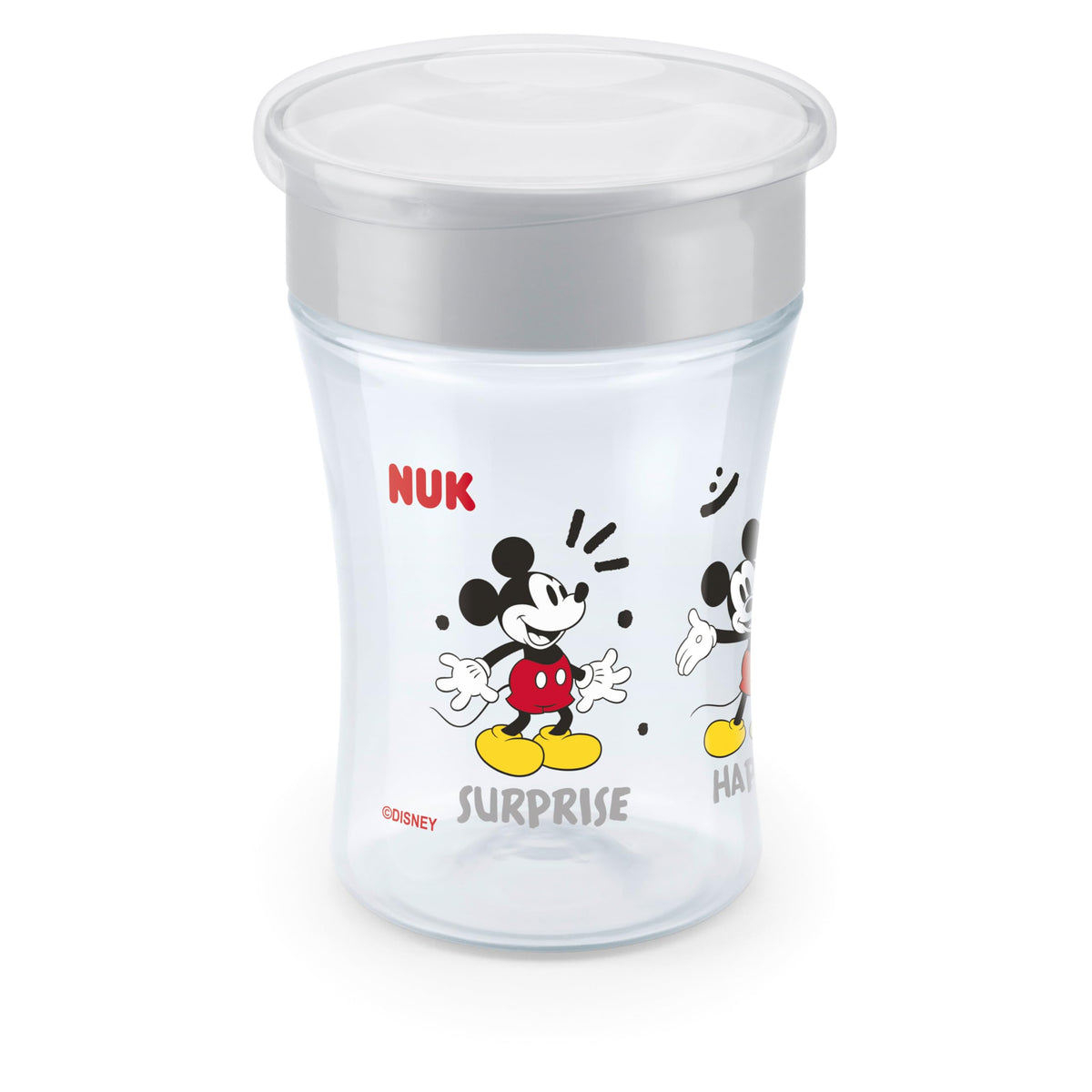 NUK Magic Cup Trinklernbecher | 8+ Monate | 230 ml | auslaufsicherer 360°-Trinkrand | rote Krabbe
