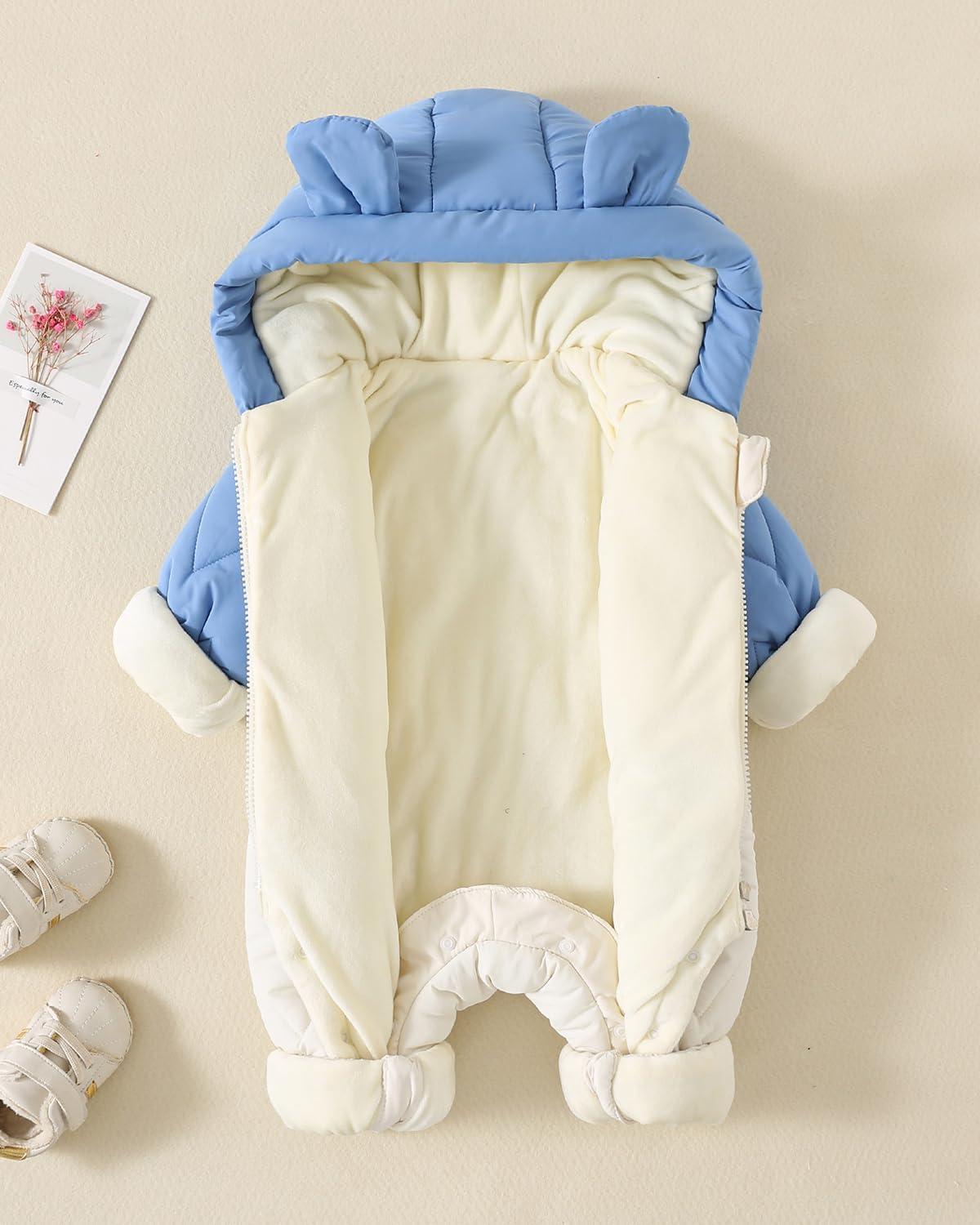 JiAmy Baby Snowsuit, Baby Boys Girls Winter Jumpsuit Romper Newborn Snow Overall 0-12 Months