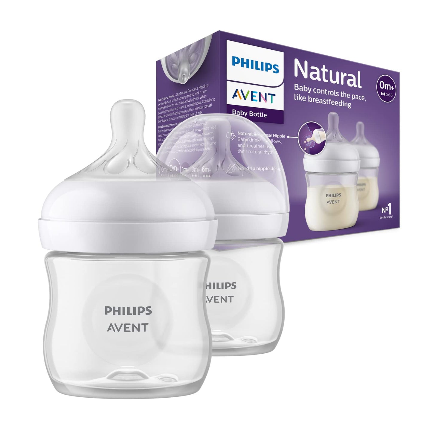 Philips Avent Babyflaschen Natural Response – 3x Babyflaschen, 260 ml, für Neugeborene ab 1 Monat, BPA-frei (Modell SCY903/03) - Meloni2