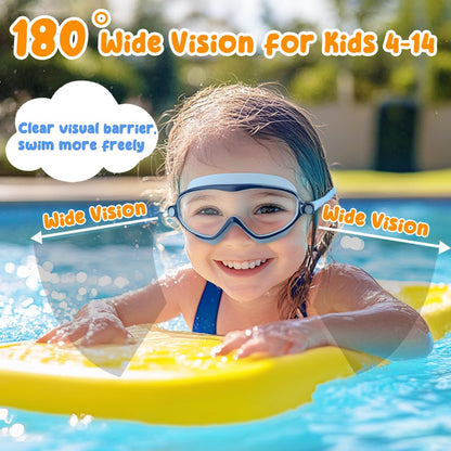 COOLOO Schwimmbrille Kinder, 2 Stück Taucherbrille Kinder 4-14 Jahre Anti-Beschlag, UV-Schutz, KEIN Auslaufen verstellbare Silikon-Schwimmbrille für Kinder, Mädchen, Jungen