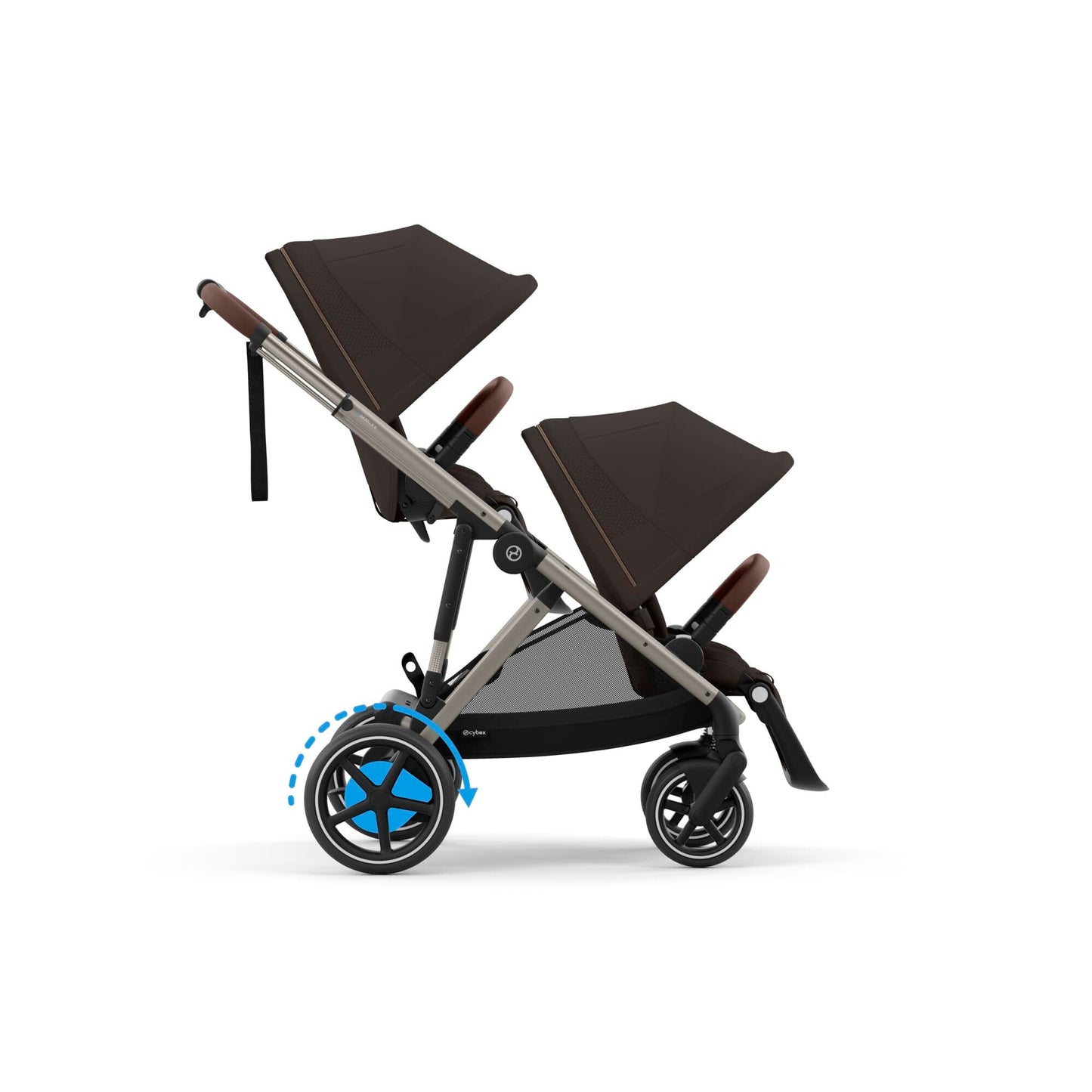CYBEX Gold Kinderwagen e-GAZELLE S, Ab Geburt bis ca. 4 Jahre, Max. 22 kg (Single-Modus) / 2x 22 kg (Duo-Modus), All-in-1-System mit E-Antrieb und 20+ Konfigurationen, Stone Grey