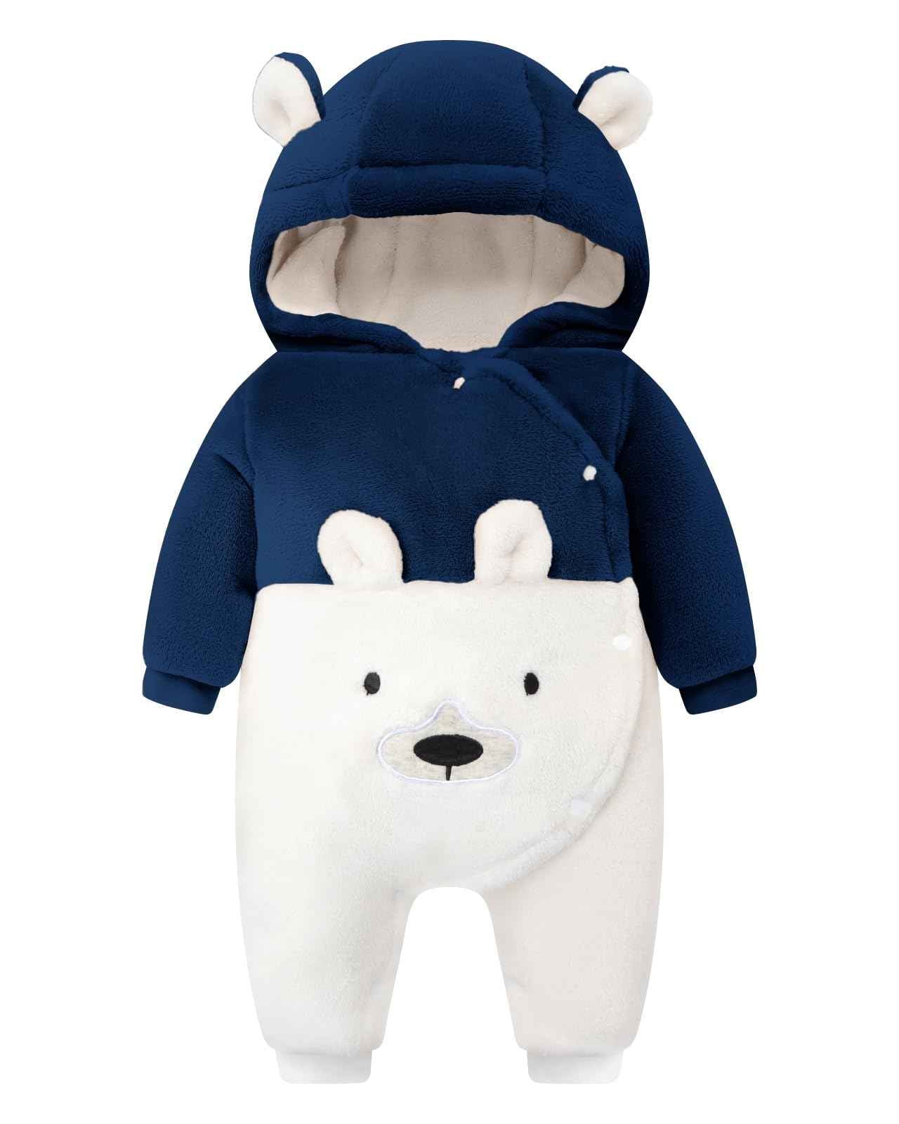 WYTbaby Baby Overalls Winter Snowsuit Baby Flannel Warmer Winter Overalls Jumpsuit for Boys Girls