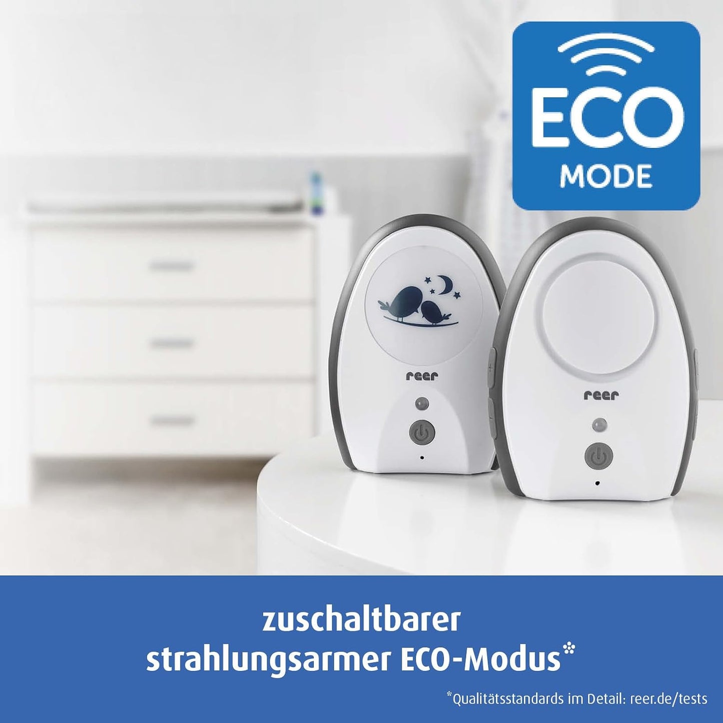 reer Rigi Babyphone mit Gegensprechfunktion, 300 m Reichweite, FHSS, Nachtlicht, VOX & ECO-Modus