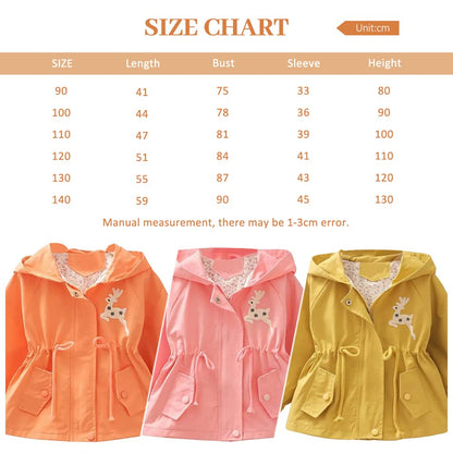 Amur Leopard Kids Girls Transition Jacket Windproof Coat Outdoor Windbreaker with Hood for Spring and Autumn 